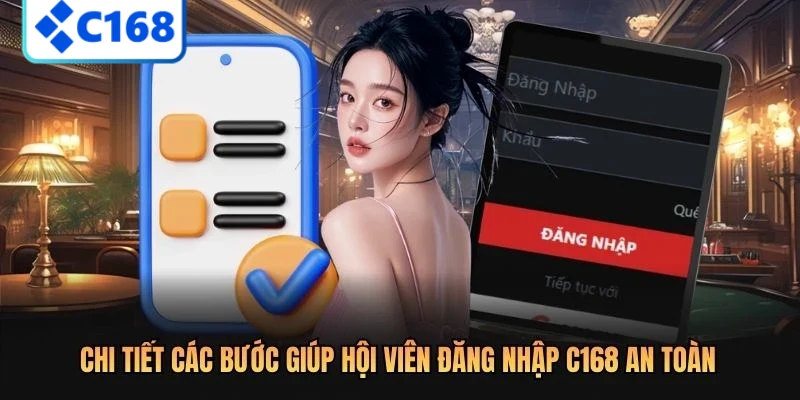 Chi tiết các bước giúp hội viên đăng nhập C168 an toàn